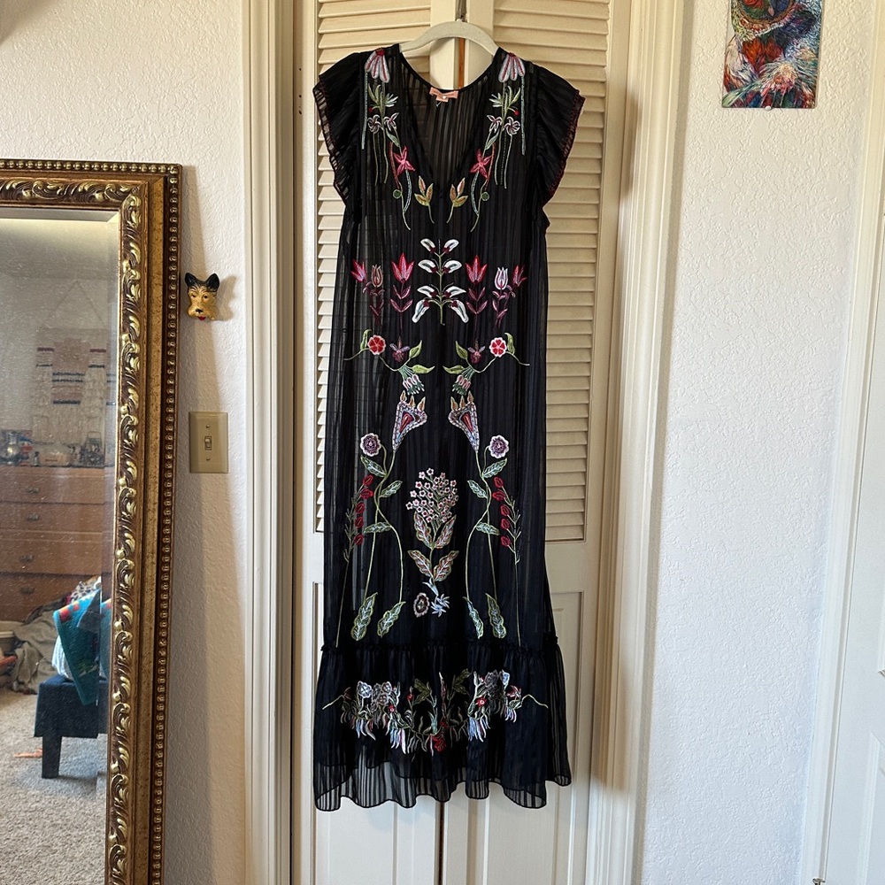 Not So Serious embroidered beaded dress